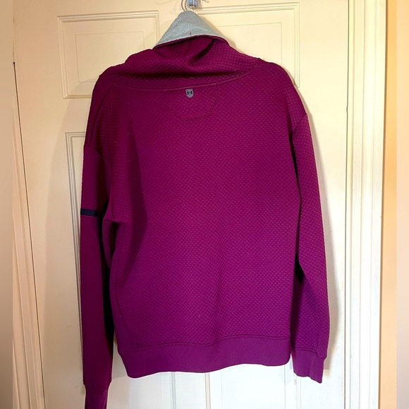 Under Armor Pullover Hoodie Burgundy/Gray Size Large High Neck Active wear - Picture 7 of 10